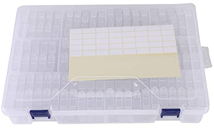 Jodimitty 124 Stück Sortierbox Diamond Art Painting Zubehör Box, Diamond Art Painting Aufbewahrungsbox mit Stickers, Schmuck Organizer Container Kunststoff Dosen Sortierboxen (30x20x6cm)