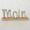Seaside No.64 - Dekoaufsteller Schriftzug - Moin - aus Aluminium und Mangoholz - Schild Dekoration Buchstaben - 33x5x14cm -