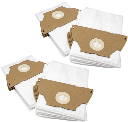 vhbw 20x Sacs compatible avec Tornado TO 1115 Elyps, TO 1120 Elyps aspirateur - microfibres non tissées, 28cm x 21,5cm, blanc