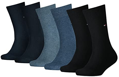 Tommy Hilfiger Kinder Socken ECOM 6er Pack 78% Baumwolle 23-26 27-30 31-34 35-38 39-42, Größe:27-30, Farbe:Black/Jeans/Midnight Blue 002