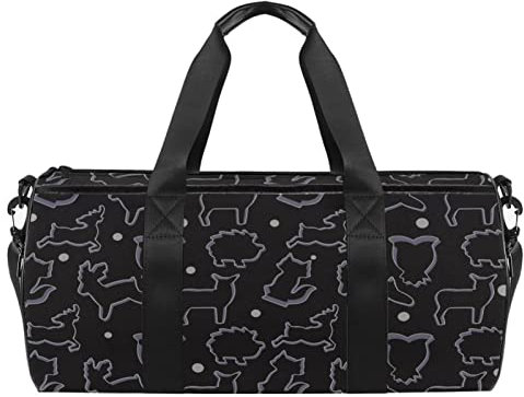 Ananas Waves Sac de sport de voyage avec sac à dos fourre-tout pour homme et femme, Emporte-pièce en forme d'animal, 45 x 23 x 23 cm / 17.7 x 9 x 9 inch