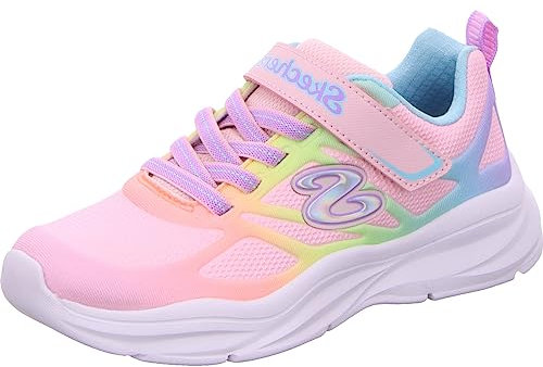 Skechers Mädchen 303503l Lpmt Sneaker, Hellrosa Netzstoff mit Mehreren Zierteilen