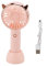 Mini-Handventilator Katze Katzenohren Handventilator Mädchenventilator 3 Stufen USB-Aufladung Tragbarer Mini-Handheld-USB-Ventilator für Outdoor-Aktivitäten Reisen Süße Ventilatorohren USB(Rosa)