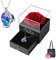 Emibele Necklaces Rosenbox, Halskette Herzkette aus Kristall & Legierung für Frauen Mutter Freundin, Rote Rose Box mit Konservierte Blumen für Geburtstag Weihnachtstag von Geschenk - Rot+Silber