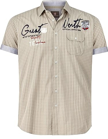 Jan Vanderstorm Herren Kurzarmhemd Ajule Beige, 3XL (XXXL) - 47/48