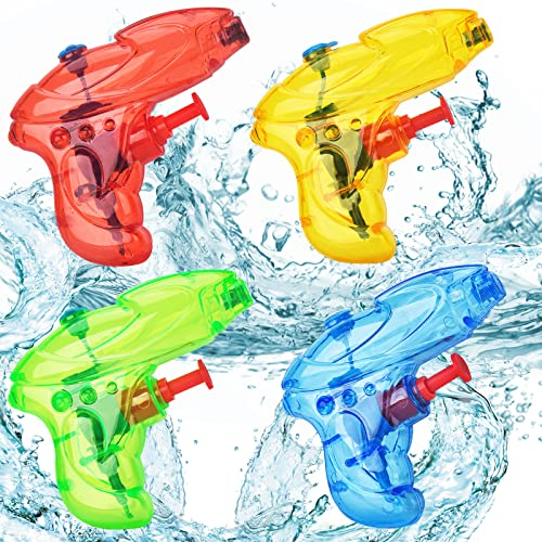 Wasserpistole Klein, ZoneYan 4 Stück Wasserpistole Spielzeug Set, Water Blaster Spielzeug, Wasserpistole Kinder, Spritzpistole Wasser, Wasserspritzpistolen für Sommerschwimmbad Bath Beach Toys