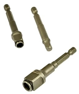 Red Tools Stecknuss Adapter Set 3 teilig - 1/4, 1/2, 3/8 - Stecknuss Adapter und Bit Adapter in Einem - 3/8 und 1/4 Zoll Bit Adapter - für Akkuschrauber