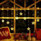 Ulinek Christmas Window & Outdoor String Lights - 9 Stars, 76 LEDs, Battery Operated, Timer, 8 Modes, Warm White & Multicolour, Xmas Lights