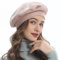 ZLYC Damen Winter Baskenmütze Französische Barett Doppelschicht Warm Beret(Paillettenblumen Rosa)