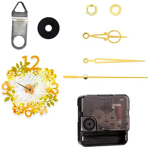 JAWSEU Uhr Harzformen Wanduhr Gießform, Epoxy Clock Silikonharz Form Kit mit Langschaft Uhrwerk Silikonformen Epoxidharz Uhr, Blume Wanduhr Gießharz Resin Formen Uhr Silikon Gießform Uhren Gestalten
