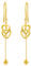Rikelus 18K Echtgold Herz Ohrringe für Damen,750/18 Karat Gold Herz-Ohrhänger Schmuck, Geschenke für Geburtstag Weihnachten (18K Gold-Gelb)
