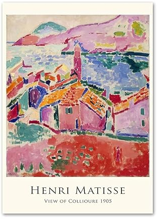 KEYGEM Retro Henri Matisse Poster《View of Collioure》Painting Matisse Canvas Wall Art Matisse Prints Matisse Painting for Home Art Decor 50x70cm No Frame