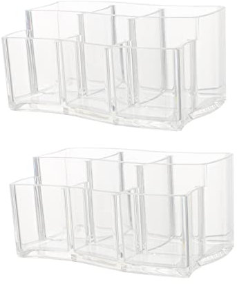 Amosfun 2st Make-up-aufbewahrungsbox Schminkpinsel Behälter Make up Pinsel Behälter Pinselhalter Make up Makeup Bürsten Haushaltsbürstenhalter Augenbrauenstift Student Plastik Schmücken