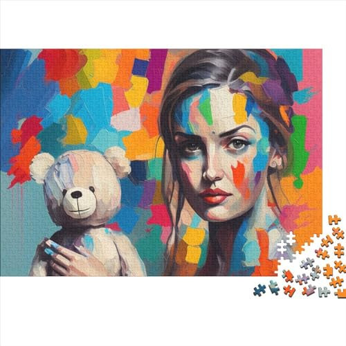 Colored Teddy Bears Puzzles 1000 Teile,Graffiti Puzzle,Puzzle Für Erwachsene, Geschicklichkeitsspiel Für Die Ganze Familie,Puzzle Farbenfrohes,Puzzle-Geschenk,Raumdekoration,DIY Kit 1000pcs (75x50cm)
