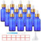 TUAKIMCE 12 x 30ml Glass Dropper Bottles with Dropper Pipettes, Refillable Sample Bottles with Funnel and Label for Essential Oil Blending, Perfumery (Blue)
