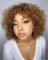 Perruque Bresilienne Cheveux Humain avec Frange Bouclée Perruque Sans Colle Courte Culry pour Femme No Lace Bob Wig Human Hair Ombre Brown (#1B/30)