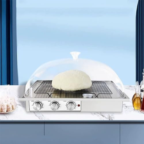 JOSBY Teig-Proofer mit großer Kapazität, Brotgärmaschine, mit Befeuchtungsbecher und Gitter, Luftfeuchtigkeit und Temperatur einstellbar, 0–120 Minuten Timing, 58,9 x 43,2 x 30 cm