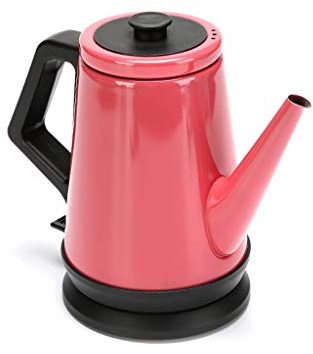 Bollitore elettrico in acciaio inossidabile, bollitore elettrico per uso domestico da 1,2 litri, doppio strato rosso vision
