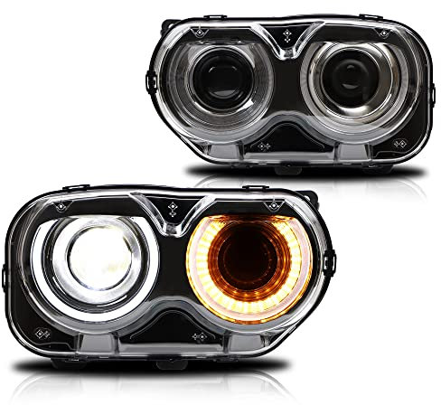 VLAND Scheinwerfer für Challenger SXT SRT 2015-2019 Scheinwerfer Set mit Sequential Indikator (RHD)