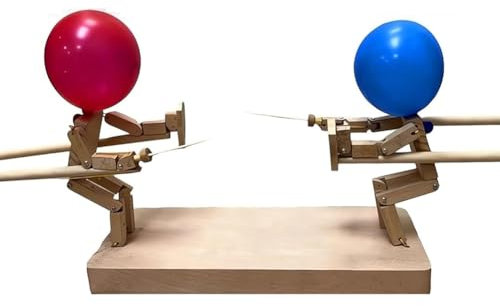 Acfthepiey Ballon Bambus Kampf Holzzaun Handgefertigter Fechten Boom of Balloons Spiel Punching Whack 1 Pack