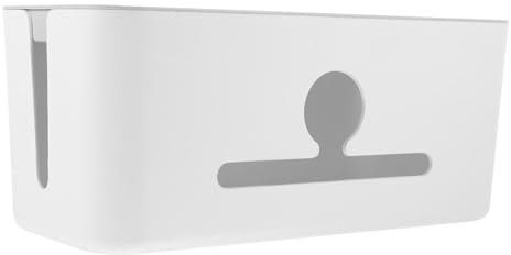 Aufbewahrungsbox für Netzkabel mit Deckel aus Kunststoff Weiß