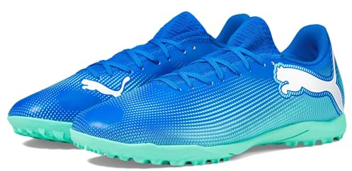 PUMA men's Future 7 Play Turf Trainer Soccer Cleats Sneaker, Hyperlink Blue-mint-puma White, 8.5