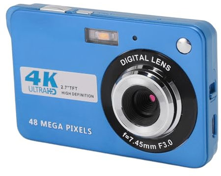 4k Digitalkamera, 48mp 8X Digitalzoom Autofokus Auto Beauty Anti Shake Vlogging Kamera Mit 2,7-Zoll-Bildschirm Und Aufhelllicht Wiederaufladbare Tragbare Kompaktkamera Für