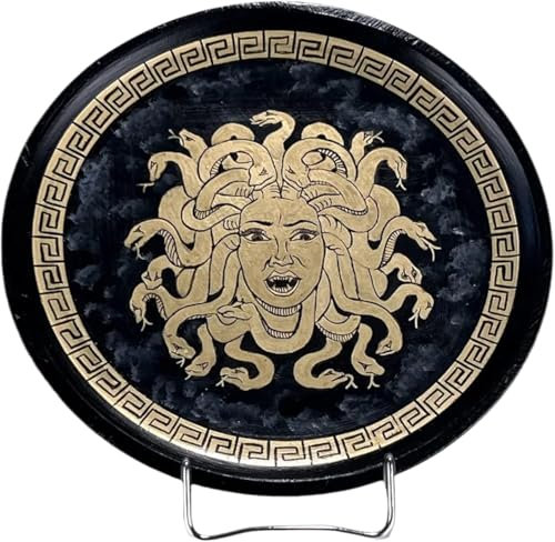Medusa Serpente Capelli Donna Antica Grecia Piatto in Ceramica Dipinta a Mano Ceramica Greca