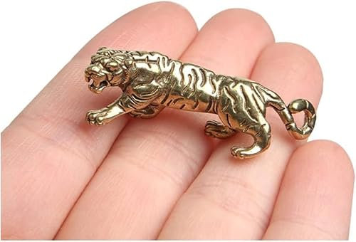 LNYMZD Antike Kupfer Tiger König Figuren Wohnkultur Zubehör Vintage Messing Tier Ornamente Figuren Sammlerstücke Dekoartikel Wohnaccessoires und Deko