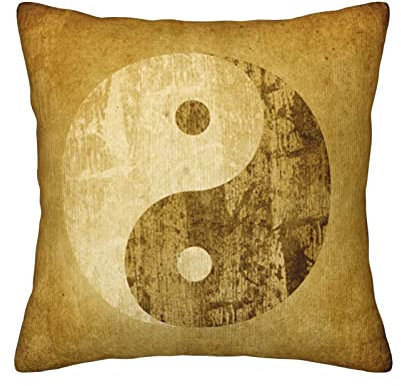 NBSNGSLS Quadratisches Kissen mit Yin-Yang-Symbol-Druck, für Couch, Dekoration, Wohnzimmer