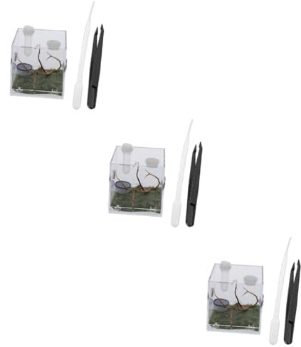 Yardwe 3 Sets Springspinnen Aufzuchtbox Insekten Lebensraum Käfig Schneckenbehälter Hausspinne Terrarium Set Lupe Behälter Schnecken Terrarium Set Fängerkäfig Spinnengehäuse