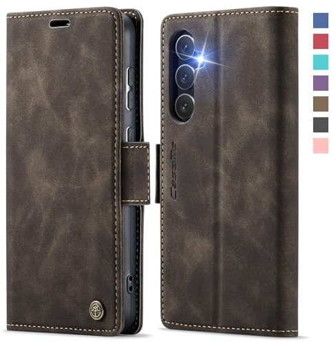 XYGLOW Handyhülle für Samsung Galaxy S25 5G Hülle Klappbar Premium PU Lederhülle Klapphülle【RFID Schutz】 Kartenfach Standfunktion Schutzhülle für Samsung S25 5G Flip Case Wallet Tasche Cover, Kaffee