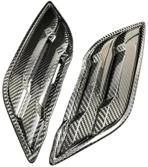 GLONHKDI Real Carbon Fiber Auto Zubehör Seite Körper Kotflügel Splitter Air Vent Out Abdeckung Trim Kompatibel for F-150 Raptor 2018-2020