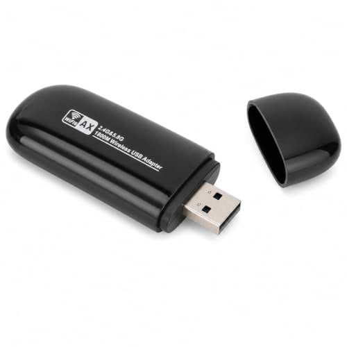Hominas AX1800 WLAN Stick USB, WiFi 6 Dual Band Adapter 2.4G / 5.8G | Eingebauter Treiber WLAN Adapter PC, WiFi Dongle Kompatibel mit Windows 11/10, USB 3.0