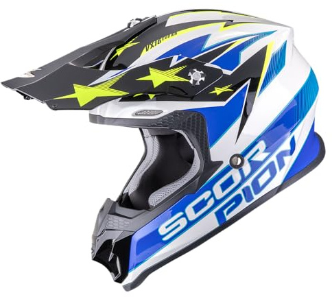 SCORPION VX-16 EVO AIR PATRIOT White-Blue-Yellow XL