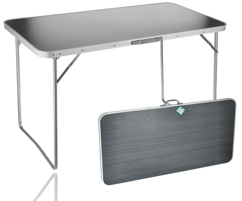 Gartentisch klappbar | Klapptisch Wetterfest | Falttisch für 3-4 Personen | Grau Faltbarer Campingtisch für Outdoor | 120x60x70,5cm