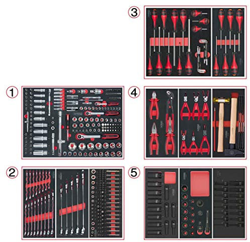 KS Tools 714.0380 Composición de 384 herramientas 5 cajones para carro