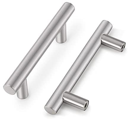 Probrico 5 Pack Brushed Nickel Stainless Steel Handles Kitchen Cabinet T Bar Handle Furniture Drawer Pulls Cuoboard Knobs PD201HSS76(76mm Hole centers/127mm Long) UK Domestic Delivery