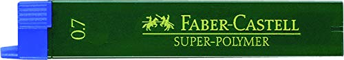 FABER-CASTELL Bleistiftmine SUPER-POLYMER, Minen-Ø: 0,7 mm, B, blau, Schreibfarbe: schwarz (12 Stück), Sie erhalten 1 Dose á 12 Stück