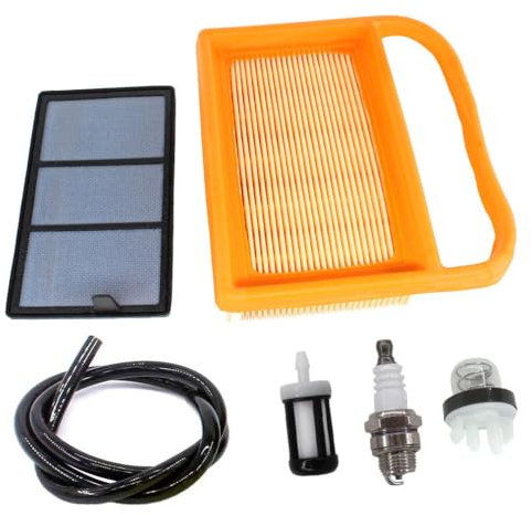 AISEN Luftfilter Satz mit Zündkerzen Primer Pumpe Benzinfilter für Stihl TS410 TS420 TS 410 TS 420 Trennschleifer Ersetz 4238 141 0300, 4238 140 1800