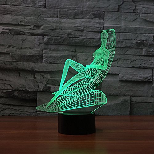 Jinson well 3D yoga Lampe optische Illusion Nachtlicht 7 Farbwechsel Touch Switch Tisch Schreibtisch Dekoration Lampen mit Acryl Flat ABS Base USB Kabel Spielzeug