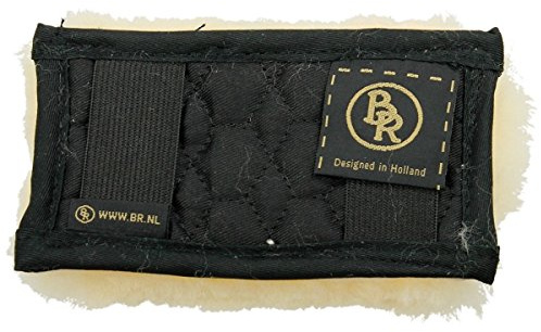 BR Kinnkettenschoner Lammfell schwarz/natur 5cm breit