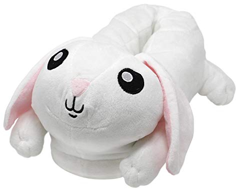 Close Up Bunny Plüsch-Hausschuhe Hase weiß/pink, Mikroplüsch aus 100% Polyester.
