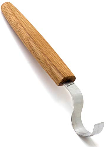 BeaverCraft Coltello a uncino SK2 Quercia Coltello per intaglio del legno per ciotole, tazze, cucchiai Coltello per intaglio del legno per mancini Strumenti curvi per principianti