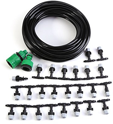 Drip Irrigation Kits, Micro Adjustable Watering Tubing Hose Nozzles,Irrigation Water-Saving System for Garden/Greenhouse/Pot Plants/Flower Beds(15M)
