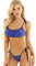 ranrann 2Pcs Ensemble Femme Sexy Bikini Transparent Soutien-Gorge String Maillot de Bain Piscine Plage Erotique Lingerie Slip sous-vêtements Swimsuit Bleu&Noir Taille Unique