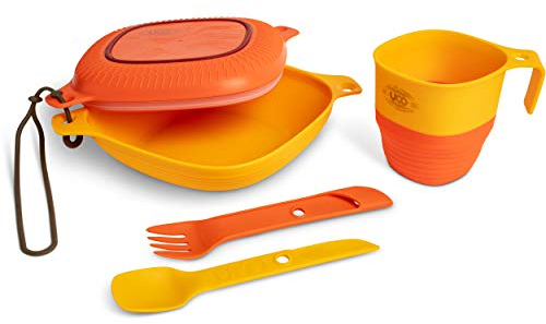 UCO 6-teiliges Camping-Set mit Schüssel, Teller, faltbarem Becher und Schalter, Camping-Göffel