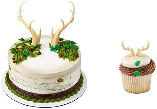 Hirschgeweih Tortenaufsatz & 12 Stück Hirschgeweih Cupcake Ringe