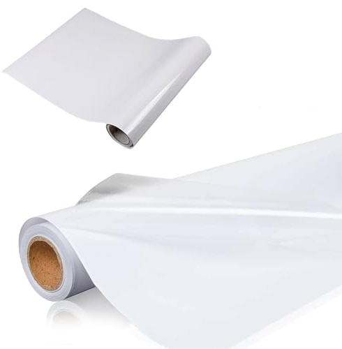 MorNon 10m Klebefolie Möbel Möbelfolie Schrankfolie Glänzend Hochglanz Küchenfolie Wandschutzfolie Transparent Möbel Weiß 60 x 10cm