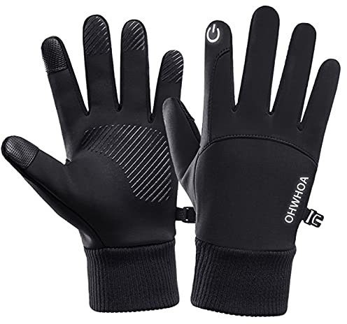OHWHOA Guantes Invierno Impermeables por Hombre y Mujer, Guantes Moto Termicos Pantalla Táctil por Ciclismo, Running, Camping, Senderismo, Escalada, Combate, Esquiar